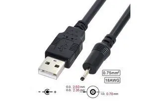 18AWG 0.75mm*2 USB 2.0 A Type Male to DC 2.50mm 2.35mm 0.7mm Power Plug 5V Cable 100cm 18AWG 0.75mm*2 USB 2.0 A Type Male to DC 2.50mm 2.35mm 0.7mm Power Plug 5V Cable 100cm