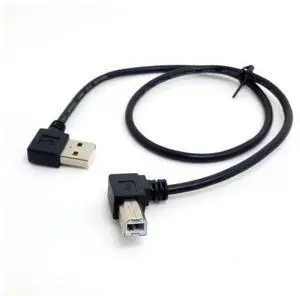 Left Angled USB 2.0 A Male to B Male 90 Degree Angled Printer Cable 50cm Left Angled USB 2.0 A Male to B Male 90 Degree Angled Printer Cable 50cm