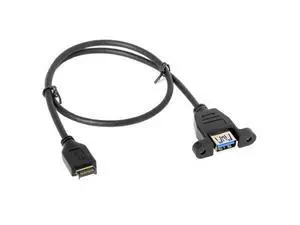 USB 3.1 Front Panel Header to USB 3.0 Type-A Female Extension Cable 50cm Panel Mount Type USB 3.1 Front Panel Header to USB 3.0 Type-A Female Extension Cable 50cm Panel Mount Type