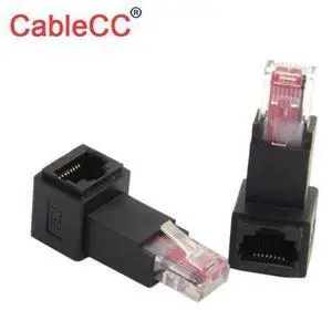 CableCC Down Angled 90 Degree 8P8C FTP STP UTP Cat 5e Male to Female Lan Ethernet Network Extension Adapter CableCC Down Angled 90 Degree 8P8C FTP STP UTP Cat 5e Male to Female Lan Ethernet Network Extension Adapter