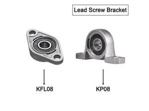 Horizontal KFL08 Vertical KP08 Bearing Bracket parts For 3D Printer T8 Trapezoidal Lead Screw Stainless Steel Mounted Stand Horizontal KFL08 Vertical KP08 Bearing Bracket parts For 3D Printer T8 Trapezoidal Lead Screw Stainless Steel Mounted Stand