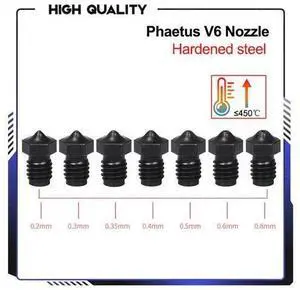 Phaetus V6 Nozzle Hardened Steel 1.75MM Filament 0.2/0.4/0.5/0.6/0.8mm 3D Printer Parts For E3D V6 Dradon Hotend V2 i3 MK3 Phaetus V6 Nozzle Hardened Steel 1.75MM Filament 0.2/0.4/0.5/0.6/0.8mm 3D Printer Parts For E3D V6 Dradon Hotend V2 i3 MK3