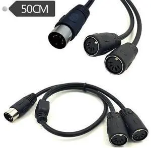 Câble adaptateur séparateur MIDI DIN 5 broches, 0.5M, mâle à double 2 x DIN-5 femelle, Extension Audio, clavier MIDI Câble adaptateur séparateur MIDI DIN 5 broches, 0.5M, mâle à double 2 x DIN-5 femelle, Extension Audio, clavier MIDI