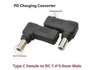 Adaptateur de charge USB type-c femelle vers cc mâle, 65W, 7.4x5.0mm, pour Dell Latitude E6420 E6430 E6430s E6430U E6440 E6500 Adaptateur de charge USB type-c femelle vers cc mâle, 65W, 7.4x5.0mm, pour Dell Latitude E6420 E6430 E6430s E6430U E6440 E6500