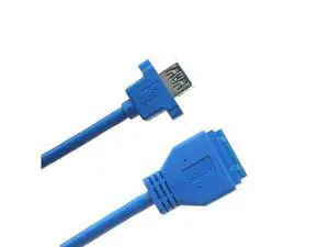 Câble USB carte mère 20 broches vers USB 3.0 femelle, câble de données avec montage sur panneau à vis et blindage tressé 50cm Câble USB carte mère 20 broches vers USB 3.0 femelle, câble de données avec montage sur panneau à vis et blindage tressé 50cm