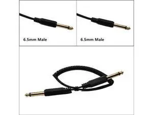 Câble Audio Mono mâle/mâle rétractable de 6.35mm, câble spiralé pour guitare et basse Câble Audio Mono mâle/mâle rétractable de 6.35mm, câble spiralé pour guitare et basse