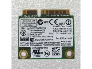 Int Centrino Advanced-N 6200 802.11abgn WiFi Card For Lenovo Thinkpad L410 L412 R400 SL410 SL510 X200 X201 Series,FRU 60y3231 Int Centrino Advanced-N 6200 802.11abgn WiFi Card For Lenovo Thinkpad L410 L412 R400 SL410 SL510 X200 X201 Series,FRU 60y3231