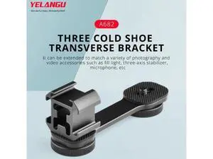 YELANGU Triple-Head Clod Shoe Bracket Aluminum Alloy Three-Head Cold Shoe Mount for Microphone Video Light Tripod Stand YELANGU Triple-Head Clod Shoe Bracket Aluminum Alloy Three-Head Cold Shoe Mount for Microphone Video Light Tripod Stand