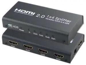HDMI 2.0 Splitter 4 Way 4K@60Hz YUV 4:4:4 HDR 1 In 4 Out HDMI Distribution Switcher For Xbox One PS4 Blu-ray Player HDTV HDMI 2.0 Splitter 4 Way 4K@60Hz YUV 4:4:4 HDR 1 In 4 Out HDMI Distribution Switcher For Xbox One PS4 Blu-ray Player HDTV