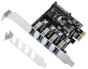 4 Ports USB 3.0 to PCI Express Expansion Card USB 3.0 PCI-e Controller Hub for Desktop PC with 8 cm Low Profile Bracket 4 Ports USB 3.0 to PCI Express Expansion Card USB 3.0 PCI-e Controller Hub for Desktop PC with 8 cm Low Profile Bracket