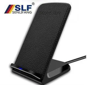 Cargador inalámbrico Qi de cuero para iPhone X 8 Plus carga rápida Carga inalámbrica rápida Pad Car Holder Stand para Samsung S9 S8 Cargador inalámbrico Qi de cuero para iPhone X 8 Plus carga rápida Carga inalámbrica rápida Pad Car Holder Stand para Samsung S9 S8