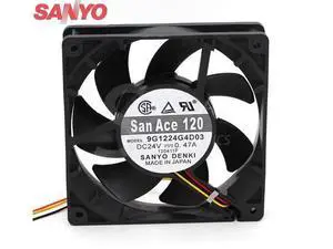 For Sanyo 9G1224G4D03 12025 24V 120mm 12CM 0.47A 3P axial cooling fan For Sanyo 9G1224G4D03 12025 24V 120mm 12CM 0.47A 3P axial cooling fan