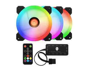 3PCS 120mm Hybrid RGB Case Fan Adjustable RGB LED Light Computer Case GPU Colorful Quiet Cooling Fan with Remote 3PCS 120mm Hybrid RGB Case Fan Adjustable RGB LED Light Computer Case GPU Colorful Quiet Cooling Fan with Remote