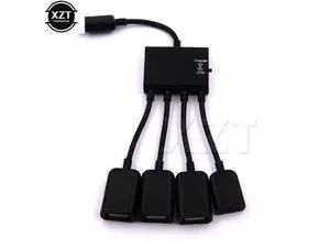AT 10PCS Universal Micro USB OTG Connector Spliter For Smartphone Computer Tablet PC USB Hub Cable 4 Port AT 10PCS Universal Micro USB OTG Connector Spliter For Smartphone Computer Tablet PC USB Hub Cable 4 Port