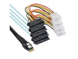 SFF-8654 4i 38pin Slimline SAS 4.0 Host to 4 SAS 29pin SFF-8654 Target Hard Disk Fanout Raid Cable SFF-8654 4i 38pin Slimline SAS 4.0 Host to 4 SAS 29pin SFF-8654 Target Hard Disk Fanout Raid Cable