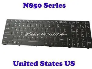 US English Backlit Keyboard For CLEVO N850 CVM15F23USJ4309 6-80-N85H0-011-1 CVM15F23USJ430B CVM15F2300J430M 6-80-N85H3-191-1 US English Backlit Keyboard For CLEVO N850 CVM15F23USJ4309 6-80-N85H0-011-1 CVM15F23USJ430B CVM15F2300J430M 6-80-N85H3-191-1