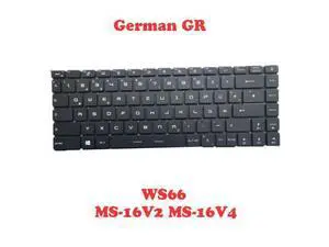 Laptop WS66 GR Backlit Keyboard For MSI WS66 MS-16V2 MS-16V4 V194222AK1 S1N3EDE2L2SA0 S1N-3EDE2L2-SA0 German GR Backlit NO Frame Laptop WS66 GR Backlit Keyboard For MSI WS66 MS-16V2 MS-16V4 V194222AK1 S1N3EDE2L2SA0 S1N-3EDE2L2-SA0 German GR Backlit NO Frame