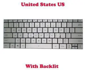 Silver Laptop Backlit Keyboard For Tongfang PF4NU1F PF4WN2F PF4MN2F 14' United States US No Frame Silver Laptop Backlit Keyboard For Tongfang PF4NU1F PF4WN2F PF4MN2F 14' United States US No Frame