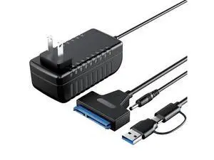 SATA to USB 3.0 and USB C Adapter Cable for 3.5 2.5 Inch SSD/HDD Hard Drive Reader, External Converter for SSD/HDD Data Transfer with 12V/2A Power Adapter SATA to USB 3.0 and USB C Adapter Cable for 3.5 2.5 Inch SSD/HDD Hard Drive Reader, External Converter for SSD/HDD Data Transfer with 12V/2A Power Adapter