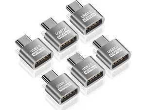 USB C to USB Adapter 10Gbps, Type C Male to A Female Extension Adapater Support Data Transfer and Charging for Phone, Laptop, USB Keyboard 6 Pack (Silver) USB C to USB Adapter 10Gbps, Type C Male to A Female Extension Adapater Support Data Transfer and Charging for Phone, Laptop, USB Keyboard 6 Pack (Silver)