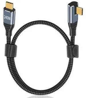 USB C Cable Right Angle Short, 10 ft 240W USB C to USB C Cable, 90 Degree USB C Charger Cable Fast Charging Type C to Type C Cable Compatible with MacBook & iPad Pro & Samsung USB C Cable Right Angle Short, 10 ft 240W USB C to USB C Cable, 90 Degree USB C Charger Cable Fast Charging Type C to Type C Cable Compatible with MacBook & iPad Pro & Samsung