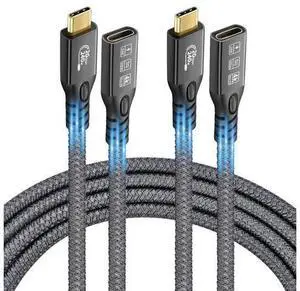 USB C 3.2 Extension Cable, 2PCS 20Gbps USB 3.2 Gen2 Type-C Male to Female Extender Cable Ultra HD 4K@60Hz 240W Charging Data Transfer Compatible with External SSD (2PCS Extension Cable 0.5M) USB C 3.2 Extension Cable, 2PCS 20Gbps USB 3.2 Gen2 Type-C Male to Female Extender Cable Ultra HD 4K@60Hz 240W Charging Data Transfer Compatible with External SSD (2PCS Extension Cable 0.5M)