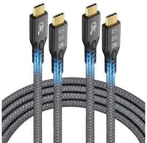 USB C 3.2 Gen2 20Gbps, 2PCS Type C 4K@60Hz UHD Video 5A/240W PD3.1 Fast Charge Cord with E-Marker Compatible with Thunderbolt 3/4 for iPhone 15Pro MacBook (2PCS USB C 20G 240W 3M) USB C 3.2 Gen2 20Gbps, 2PCS Type C 4K@60Hz UHD Video 5A/240W PD3.1 Fast Charge Cord with E-Marker Compatible with Thunderbolt 3/4 for iPhone 15Pro MacBook (2PCS USB C 20G 240W 3M)