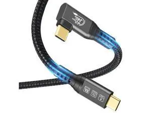 USB4 Cable, with Thunderbolt 4 Cable, 240W Charging Cable, 40 Gbps Data Cable, 8K @ 60Hz HDR, USB C to USB C Cable, 90Degree for Hub, Dock MacBook, M2, M3, Mac SSD (90Degree USB4 40G 240W 1.5M) black USB4 Cable, with Thunderbolt 4 Cable, 240W Charging Cable, 40 Gbps Data Cable, 8K @ 60Hz HDR, USB C to USB C Cable, 90Degree for Hub, Dock MacBook, M2, M3, Mac SSD (90Degree USB4 40G 240W 1.5M) black