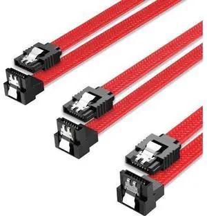 3PACK SATA Cable III 3 Pack 90 Degree Straight to Right Angle 6Gbps HDD SDD SATA Data Cable with Locking Latch 50cm 18 Inch for SATA HDD, SSD, CD Driver, CD Writer, Red 3PACK SATA Cable III 3 Pack 90 Degree Straight to Right Angle 6Gbps HDD SDD SATA Data Cable with Locking Latch 50cm 18 Inch for SATA HDD, SSD, CD Driver, CD Writer, Red