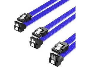 3PACK SATA Cable III 3 Pack 90 Degree Straight to Right Angle 6Gbps HDD SDD SATA Data Cable with Locking Latch 50cm 18 Inch for SATA HDD, SSD, CD Driver, CD Writer, Blue 3PACK SATA Cable III 3 Pack 90 Degree Straight to Right Angle 6Gbps HDD SDD SATA Data Cable with Locking Latch 50cm 18 Inch for SATA HDD, SSD, CD Driver, CD Writer, Blue