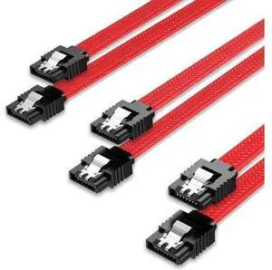 3PACK SATA Cable III 3 Pack 6Gbps Straight HDD SDD Data Cable with Locking Latch 18 Inch for SATA HDD, SSD, CD Driver, CD Writer, Red 3PACK SATA Cable III 3 Pack 6Gbps Straight HDD SDD Data Cable with Locking Latch 18 Inch for SATA HDD, SSD, CD Driver, CD Writer, Red