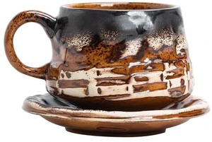 Vintage coffee cup and saucer set Ceramic cup afternoon tea mug cappuccino latte Vintage coffee cup and saucer set Ceramic cup afternoon tea mug cappuccino latte