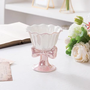Berjaya 6.1 oz/180 ml Bowknot Ice Cream Ceramic Cup Creative Flower Mug Dessert Goblet (Pink) Berjaya 6.1 oz/180 ml Bowknot Ice Cream Ceramic Cup Creative Flower Mug Dessert Goblet (Pink)