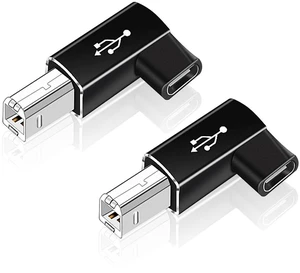 Vszerda 2 Pack USB B to USB C Adapter, 90 Degree Right Angle Type C Female to MIDI Converter Compatible with Printer, Electric Piano, Laptops and More Type-C Devices Vszerda 2 Pack USB B to USB C Adapter, 90 Degree Right Angle Type C Female to MIDI Converter Compatible with Printer, Electric Piano, Laptops and More Type-C Devices