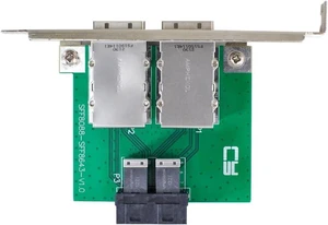 Dual Ports Mini SAS SFF-8088 to Internal SAS HD SFF-8643 PCBA Female Adapter with Low Profile Bracket Dual Ports Mini SAS SFF-8088 to Internal SAS HD SFF-8643 PCBA Female Adapter with Low Profile Bracket