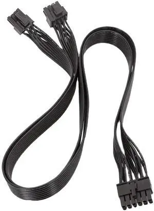 12Pin to Dual 8Pin(6+2Pin) PCIe Graphics Card Power Splitter Modular Cable 18AWG 60+60CM Black for GPU 3080 3090 2060 Seasonic P-860 P-1000 X-1050 12Pin to Dual 8Pin(6+2Pin) PCIe Graphics Card Power Splitter Modular Cable 18AWG 60+60CM Black for GPU 3080 3090 2060 Seasonic P-860 P-1000 X-1050