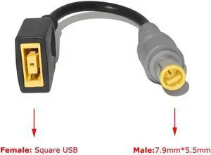 Lirealar Dongle Adapter Slim Square USB Plug to 7.9x5.5mm Laptop Adapter Tip Connector Converter for Lenovo Thinkpad Laptop DC JACK Charger Converter DC Cable Adapter Lirealar Dongle Adapter Slim Square USB Plug to 7.9x5.5mm Laptop Adapter Tip Connector Converter for Lenovo Thinkpad Laptop DC JACK Charger Converter DC Cable Adapter