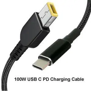 Lirealar 100W USB-C Type C to Lenovo Laptops Slim Square Connector Plug Converter Cable DC Tip Jack for Lenovo IdeaPad Yoga 11S Yoga 13 ThinkPad Helix, X1 Carbon Lirealar 100W USB-C Type C to Lenovo Laptops Slim Square Connector Plug Converter Cable DC Tip Jack for Lenovo IdeaPad Yoga 11S Yoga 13 ThinkPad Helix, X1 Carbon