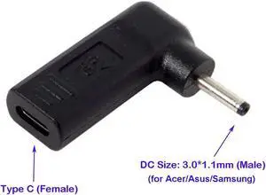Laptop Charger Adapter Converter USB C Type C Female to 3.0x1.1mm DC Tip for Acer Aspire S3 S5 S7 Iconia Tab W500 W700 Asus Zenbook UX21 UX21E UX31 Transformer Book T200 T200T T200TA T300CHI T300 Laptop Charger Adapter Converter USB C Type C Female to 3.0x1.1mm DC Tip for Acer Aspire S3 S5 S7 Iconia Tab W500 W700 Asus Zenbook UX21 UX21E UX31 Transformer Book T200 T200T T200TA T300CHI T300