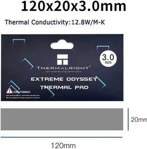 Extreme Odyssey Thermal Pad 12.8 W/mK Non Conductive Heat Resistance High Temperature Resistance Silicone Thermal Pads Suitable for Laptop Heatsink/GPU/CPU/LED Cooler 120x20x3.0mm Extreme Odyssey Thermal Pad 12.8 W/mK Non Conductive Heat Resistance High Temperature Resistance Silicone Thermal Pads Suitable for Laptop Heatsink/GPU/CPU/LED Cooler 120x20x3.0mm