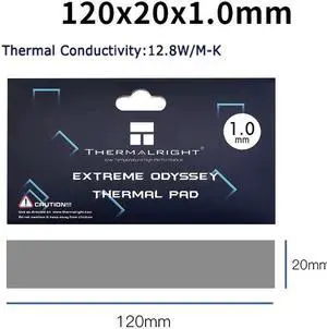 Extreme Odyssey Thermal Pad 12.8 W/mK Non Conductive Heat Resistance High Temperature Resistance Silicone Thermal Pads Suitable for Laptop Heatsink/GPU/CPU/LED Cooler 120x20x1.0mm Extreme Odyssey Thermal Pad 12.8 W/mK Non Conductive Heat Resistance High Temperature Resistance Silicone Thermal Pads Suitable for Laptop Heatsink/GPU/CPU/LED Cooler 120x20x1.0mm