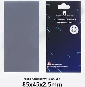 Extreme Odyssey Thermal Pad 12.8 W/mK Non Conductive Heat Resistance High Temperature Resistance Silicone Thermal Pads for Laptop Heatsink/GPU/CPU/LED Cooler 85*45*2.5mm Extreme Odyssey Thermal Pad 12.8 W/mK Non Conductive Heat Resistance High Temperature Resistance Silicone Thermal Pads for Laptop Heatsink/GPU/CPU/LED Cooler 85*45*2.5mm