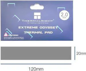 Extreme Odyssey Thermal Pad 12.8 W/mK Non Conductive Heat Resistance High Temperature Resistance Silicone Thermal Pads Suitable for Laptop Heatsink/GPU/CPU/LED Cooler 120x20x2.0mm Extreme Odyssey Thermal Pad 12.8 W/mK Non Conductive Heat Resistance High Temperature Resistance Silicone Thermal Pads Suitable for Laptop Heatsink/GPU/CPU/LED Cooler 120x20x2.0mm