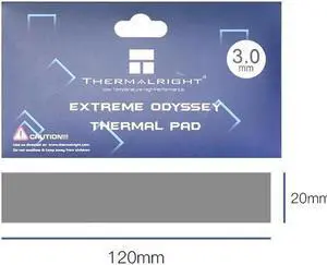 Extreme Odyssey Thermal Pad 12.8 W/mK Non Conductive Heat Resistance High Temperature Resistance Silicone Thermal Pads Suitable for Laptop Heatsink/GPU/CPU/LED Cooler 120x20x3.0mm Extreme Odyssey Thermal Pad 12.8 W/mK Non Conductive Heat Resistance High Temperature Resistance Silicone Thermal Pads Suitable for Laptop Heatsink/GPU/CPU/LED Cooler 120x20x3.0mm