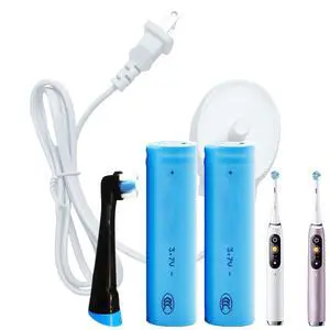 Professional Duo-Battery Kit for Oral-B iO 4 5 6: 2x 1250mAh Upgraded Batteries + Charging Base + 1x Bonus iO Brush Head | The Ultimate Maintenance Bundle for iO Series NiMH Professional Duo-Battery Kit for Oral-B iO 4 5 6: 2x 1250mAh Upgraded Batteries + Charging Base + 1x Bonus iO Brush Head | The Ultimate Maintenance Bundle for iO Series NiMH