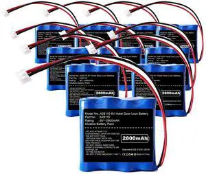 10PCS Replacement SAFLOK A28110 6V Hotel Door Lock Battery Fits 884952, A28110, A28100, DL-12/4, HTL-11/13, Intellis, MT 10PCS Replacement SAFLOK A28110 6V Hotel Door Lock Battery Fits 884952, A28110, A28100, DL-12/4, HTL-11/13, Intellis, MT