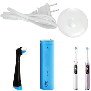 Complete Repair Kit for Oral-B iO Series 7 8 9: 1250mAh Replacement Battery + Inductive Charging Base + 1x Bonus iO Brush Head | Full Power Restoration Set, NiMH Complete Repair Kit for Oral-B iO Series 7 8 9: 1250mAh Replacement Battery + Inductive Charging Base + 1x Bonus iO Brush Head | Full Power Restoration Set, NiMH