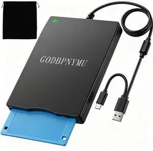 3.5-inch Floppy Disk Drive, Portable USB Floppy Disk Drive, External USB-C FDD Plug-and-Play, 1.44MB Floppy Disk Copier Compatible with Laptops, PCs, Windows 11/10/8/XP, macOS Comes with bag 3.5-inch Floppy Disk Drive, Portable USB Floppy Disk Drive, External USB-C FDD Plug-and-Play, 1.44MB Floppy Disk Copier Compatible with Laptops, PCs, Windows 11/10/8/XP, macOS Comes with bag