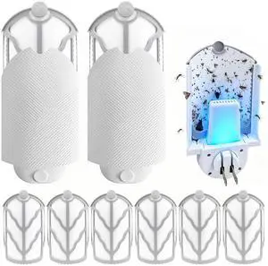 Flying Insect Trap for Indoor Use (2 Starters & 6 Refill Cartridges), UV Light Bug Catcher for Fruit Flies, Gnats & Small Flying Pests, Silent, No-Zap, Mess-Free Flying Insect Trap for Indoor Use (2 Starters & 6 Refill Cartridges), UV Light Bug Catcher for Fruit Flies, Gnats & Small Flying Pests, Silent, No-Zap, Mess-Free
