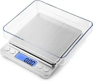 Kitchen Scale, LZPGITGD Digital Food Scale Weight Grams and OZ for Cooking Baking, Coffee, Loss Dieting, Jewelry and Meal Prep, 2 Trays, LCD, Auto Off, Tare Function, Stainless Steel(500g/0.01g) Kitchen Scale, LZPGITGD Digital Food Scale Weight Grams and OZ for Cooking Baking, Coffee, Loss Dieting, Jewelry and Meal Prep, 2 Trays, LCD, Auto Off, Tare Function, Stainless Steel(500g/0.01g)